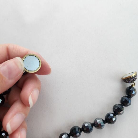 Heidi Daus Bracelet Jewelry Swarovski Crystal Graphite Glass Beaded Purple - Picture 6 of 7